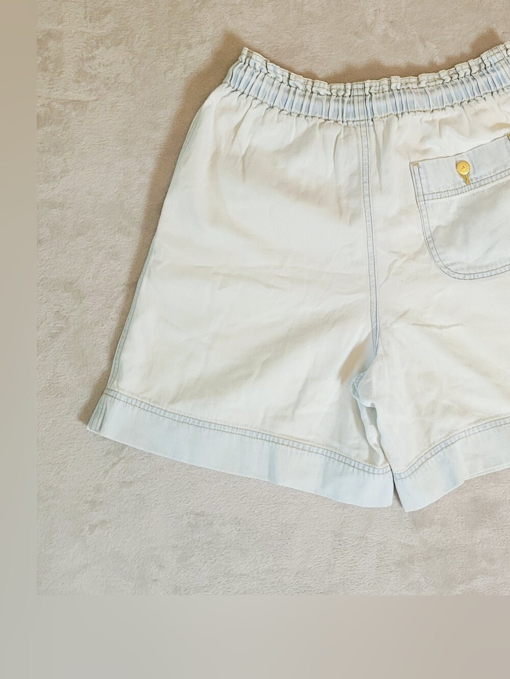 Vintage '90S White wash Paper Bag Waist Women's Jean Shorts P Small - Picture 6 of 10